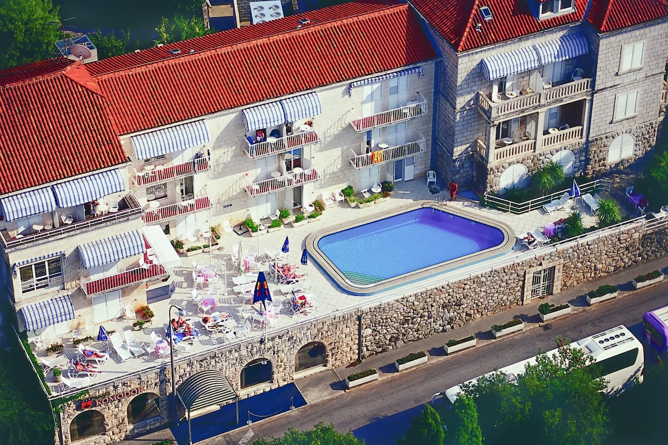 Pool and Mediterranean shore