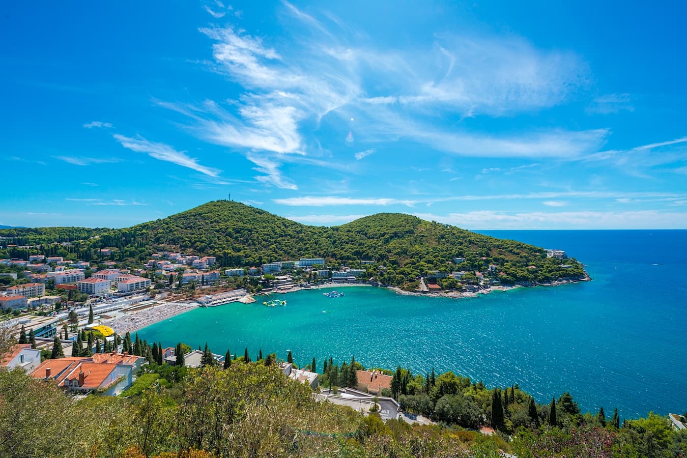 Aerial view of Lapad Bay, Dubrovnik